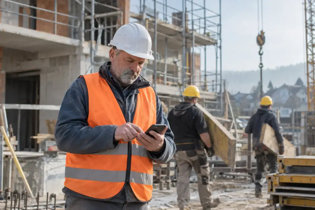 Squadra edile professionale in cantiere