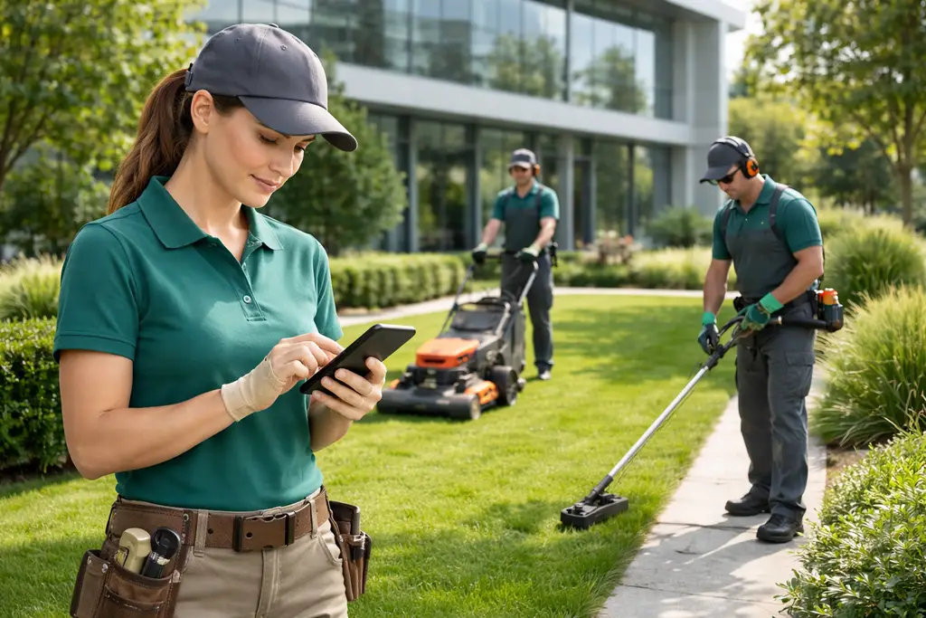 Professionelles Garten- und Landschaftsbau-Team